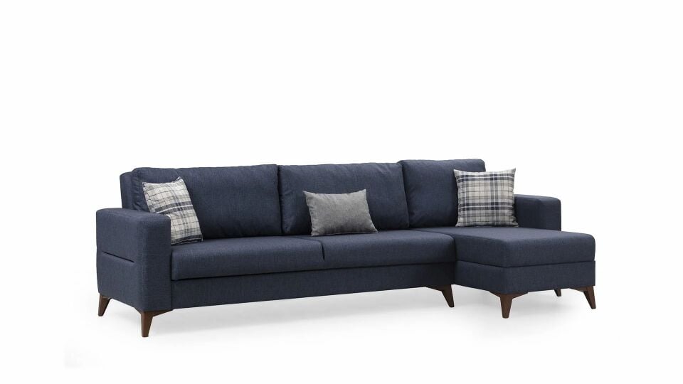 Kristal (3+D) Uzanmalı Köşe Koltuk Takımı Lacivert