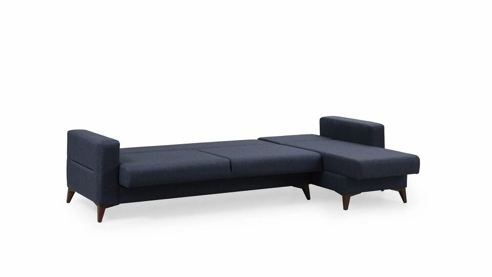 Kristal (3+D) Uzanmalı Köşe Koltuk Takımı Lacivert