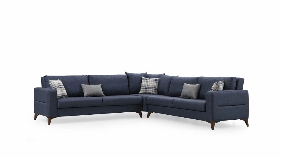 Kristal (3+K+3) L Köşe Koltuk Takımı Lacivert