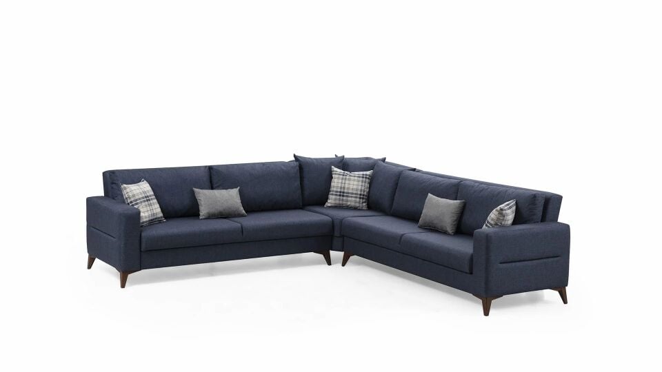 Kristal (3+K+3) L Köşe Koltuk Takımı Lacivert