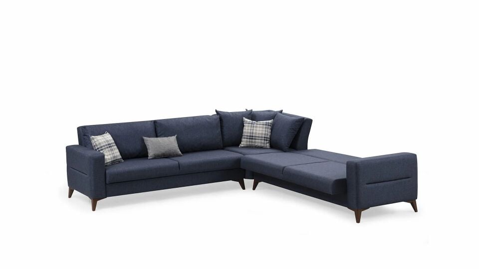 Kristal (3+K+3) L Köşe Koltuk Takımı Lacivert