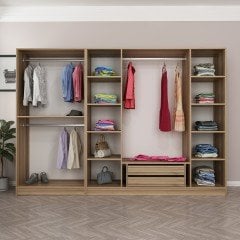 Kale 6 Füme Cam Kapaklı 2Ç Dolap Dore Füme Cam 210CM