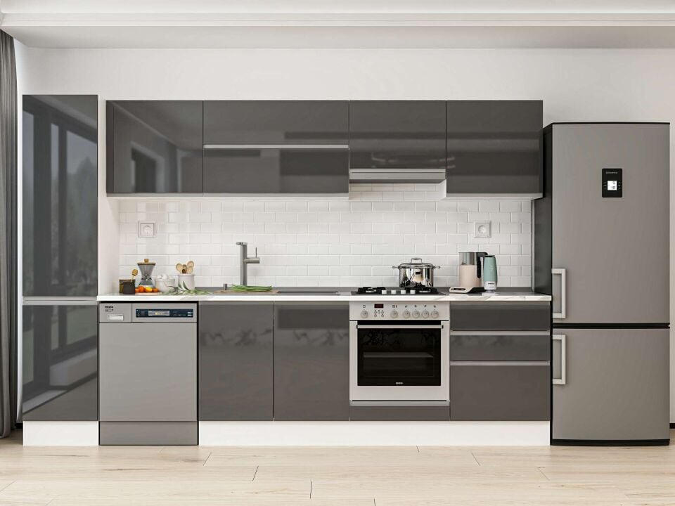 Alvinka 315X210 Cm High Gloss Mutfak Dolabı Mb-E90B45S60-1