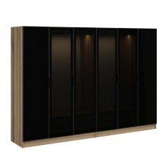 Kale 6 Füme Cam Kapaklı 4Ç Dolap Dore Füme Cam 210CM