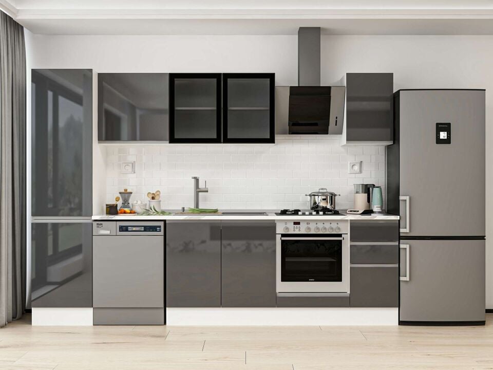 Alvinka 300X210 Cm High Gloss Mutfak Dolabı Mb-E90B50S40-3