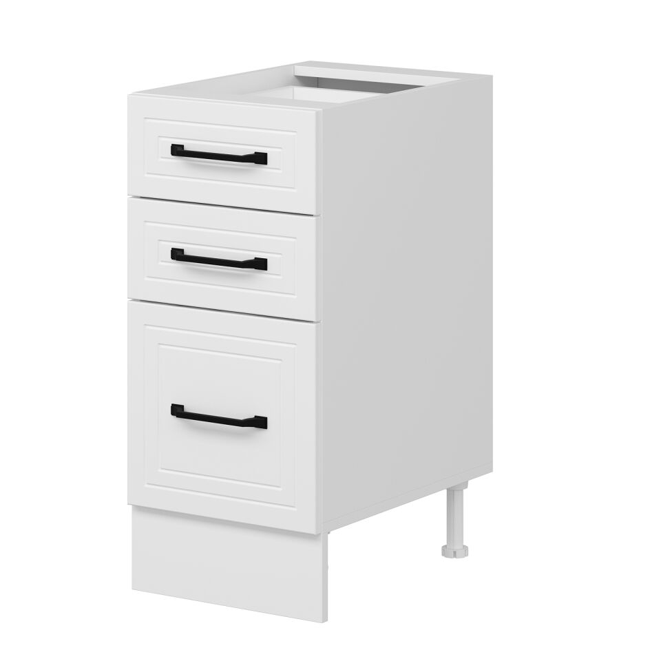 Alvinka Mutfak Modül Mbr_A Alt 3Ç1B2K 40Cm Dolap Beyaz Beyaz Mdf