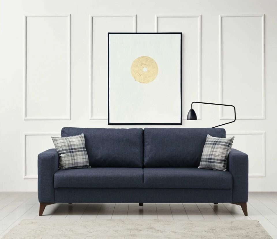 Kristal 3+1 Berjer Koltuk Takımı Lacivert + Bej