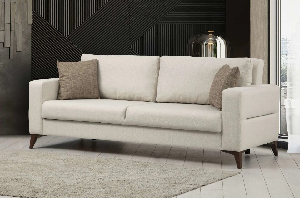 Kristal 3+1 Berjer Koltuk Takımı Bej + Lacivert