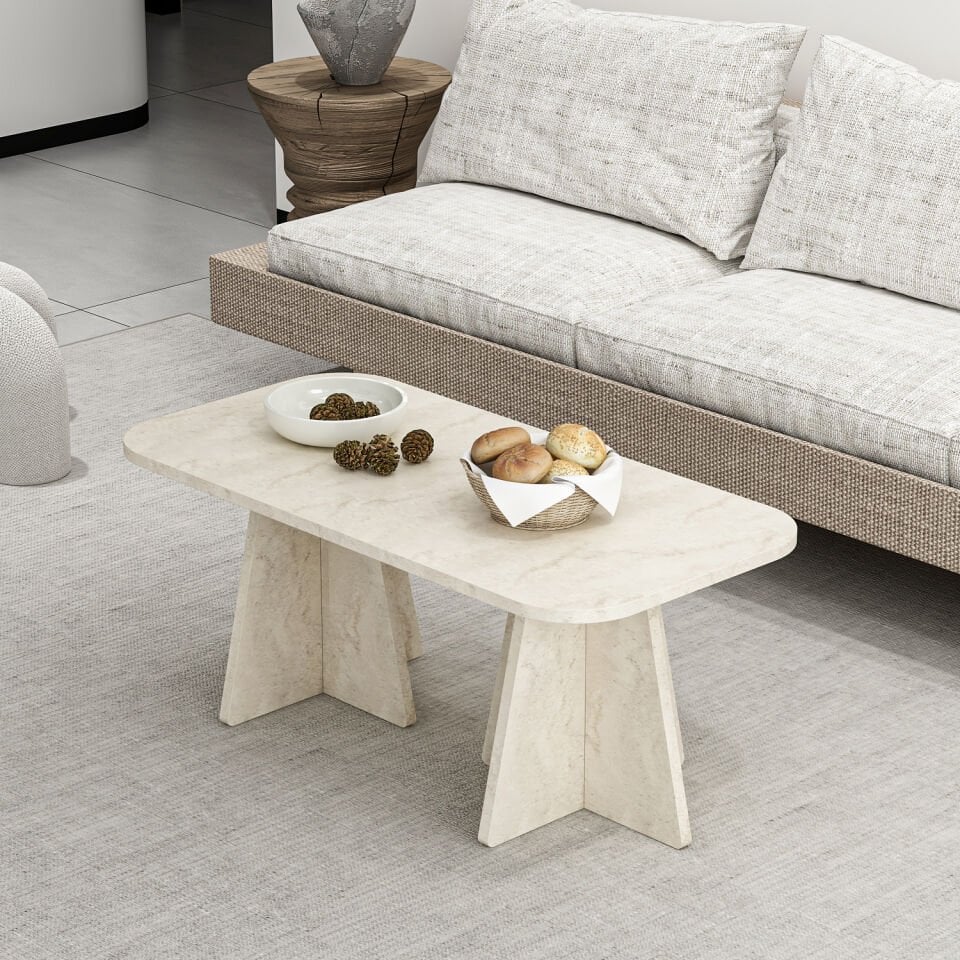 Mantar Orta Sehpa - Traverten