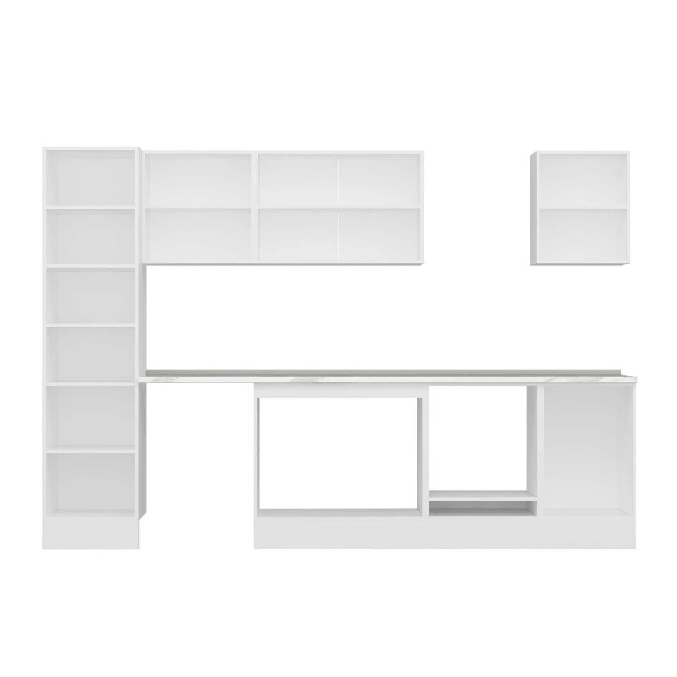 Alvinka 310X210 Cm High Gloss Mutfak Dolabı Mb-E90B50S50-2 High Gloss | Antrasit - Mdf