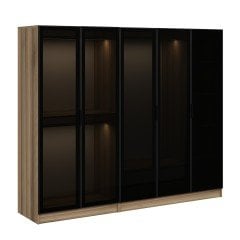 Kale 5 Füme Cam Kapaklı 2Ç Dolap Dore Füme Cam 210CM