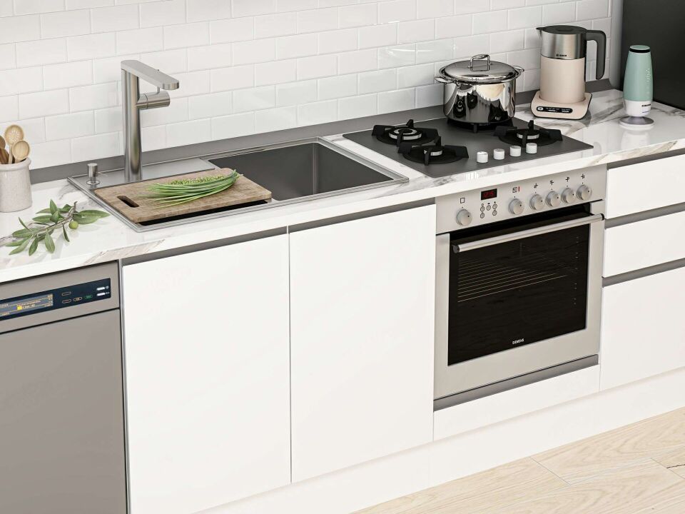 Alvinka 310X210 Cm High Gloss Mutfak Dolabı Mb-E90B50S50-3 High Gloss | Antrasit - Mdf