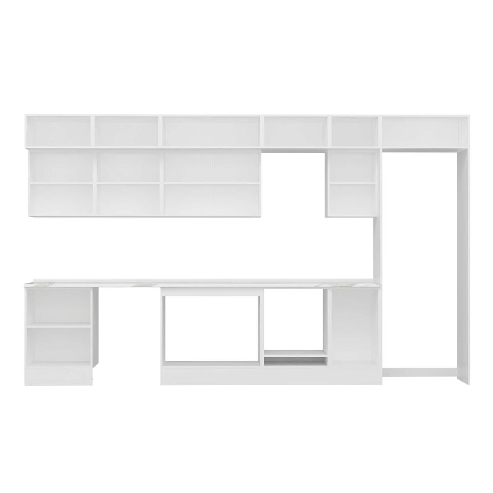 Alvinka 385X240 Cm Klasik Mebran Mutfak Dolabı Mb-E80S60S45-3 Mebran | Kumtaşı - Suntalam