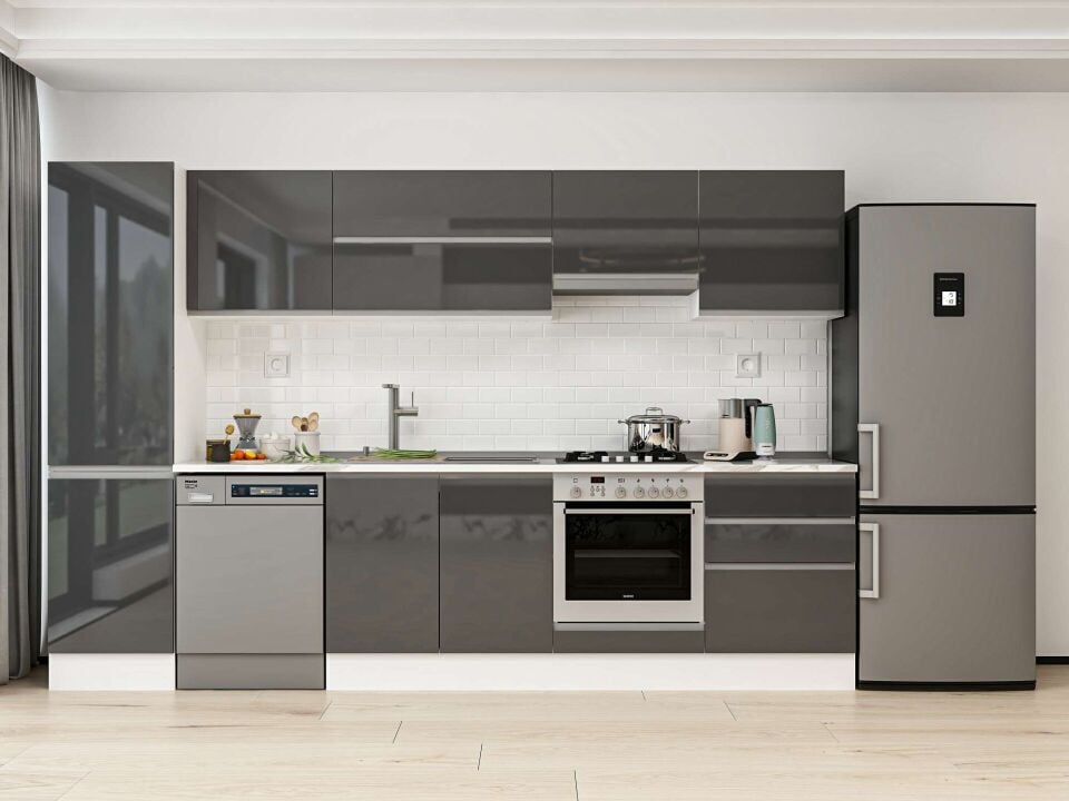 Alvinka 320X210 Cm High Gloss Mutfak Dolabı Mb-E90B50S60-1