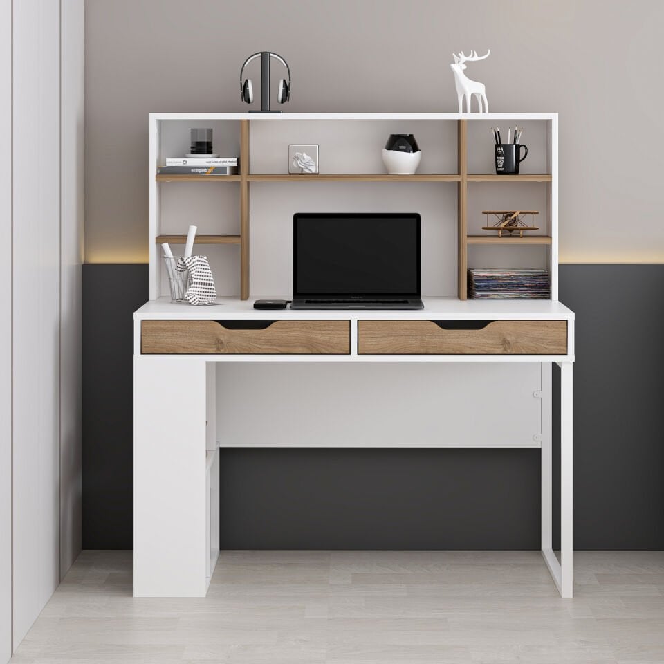 Mila Çalışma Masası - Beyaz/Rahle