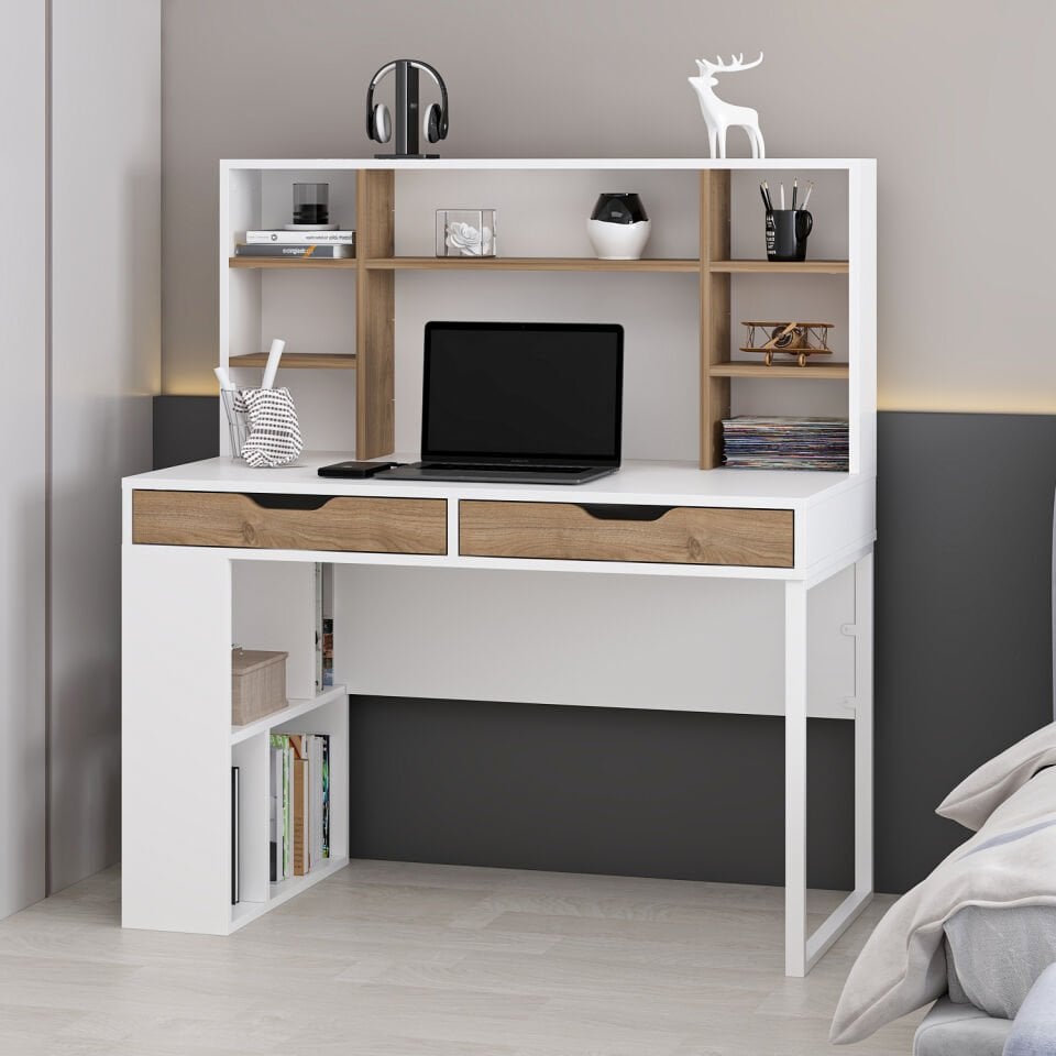 Mila Çalışma Masası - Beyaz/Rahle