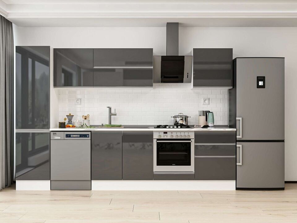 Alvinka 320X210 Cm High Gloss Mutfak Dolabı Mb-E90B50S60-2