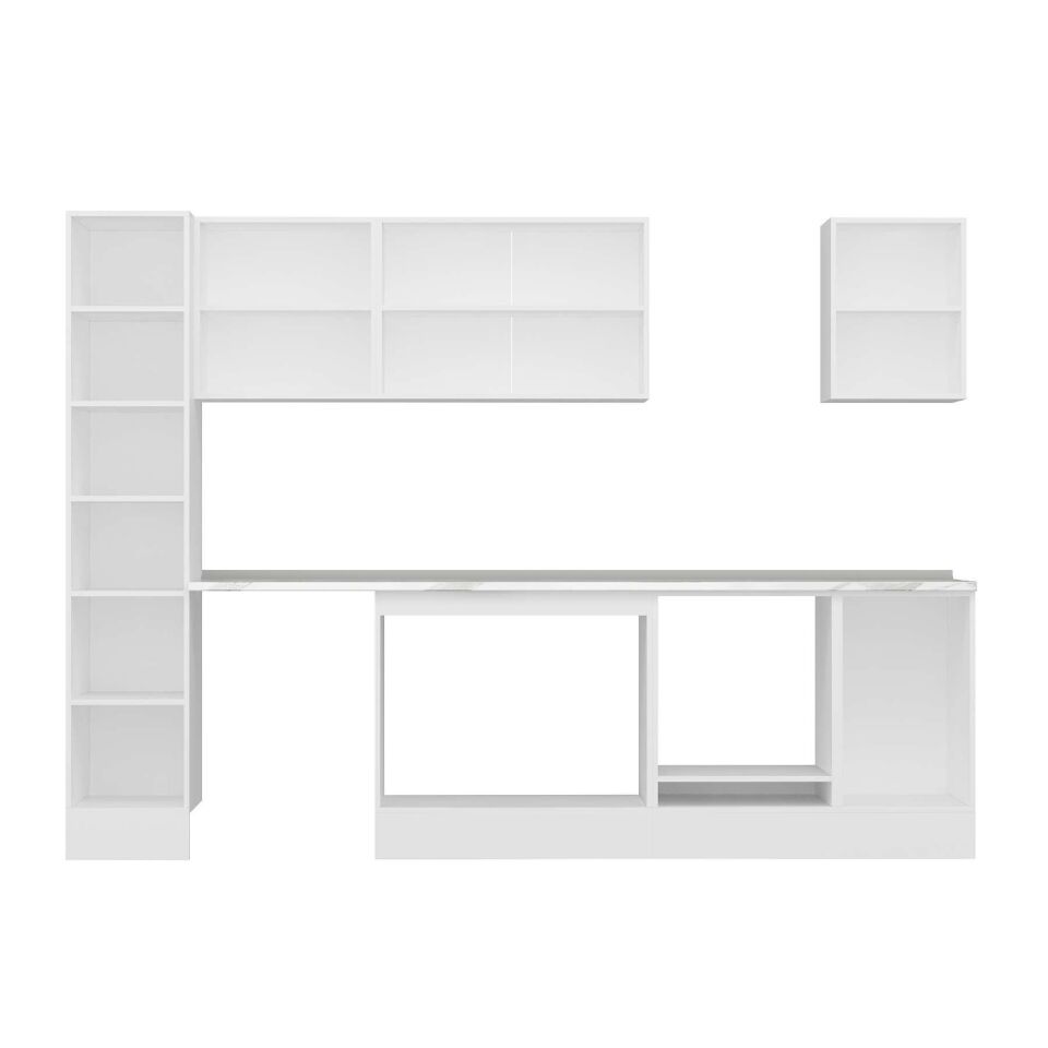 Alvinka 295X210 Cm High Gloss Mutfak Dolabı Mb-E90B40S45-3 High Gloss | Antrasit - Mdf
