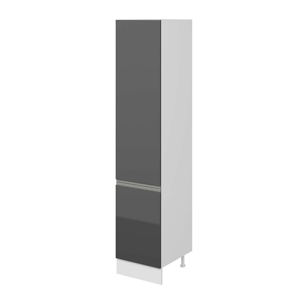 Alvinka Mutfak Modül Hg_J 50-H240Cm Boy Dolabı Beyaz Antrasit Mdf