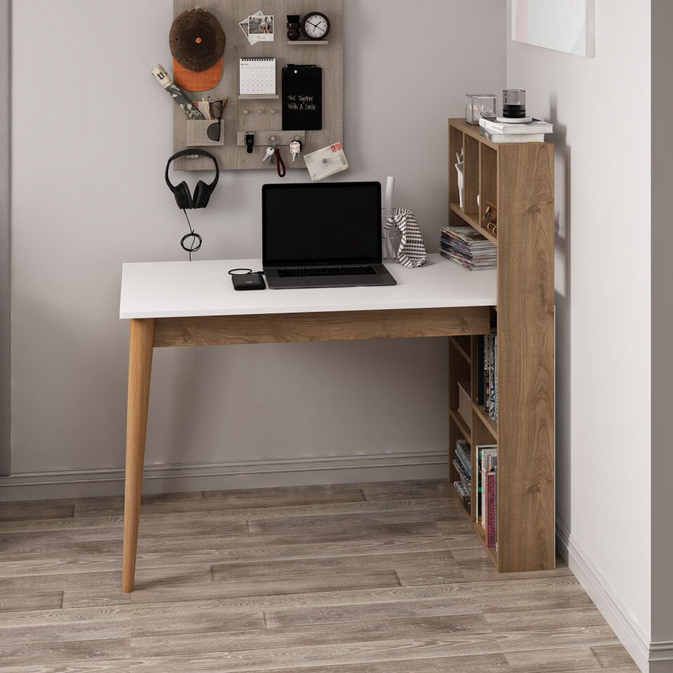 Calvia Çalışma Masası - Beyaz/Rahle