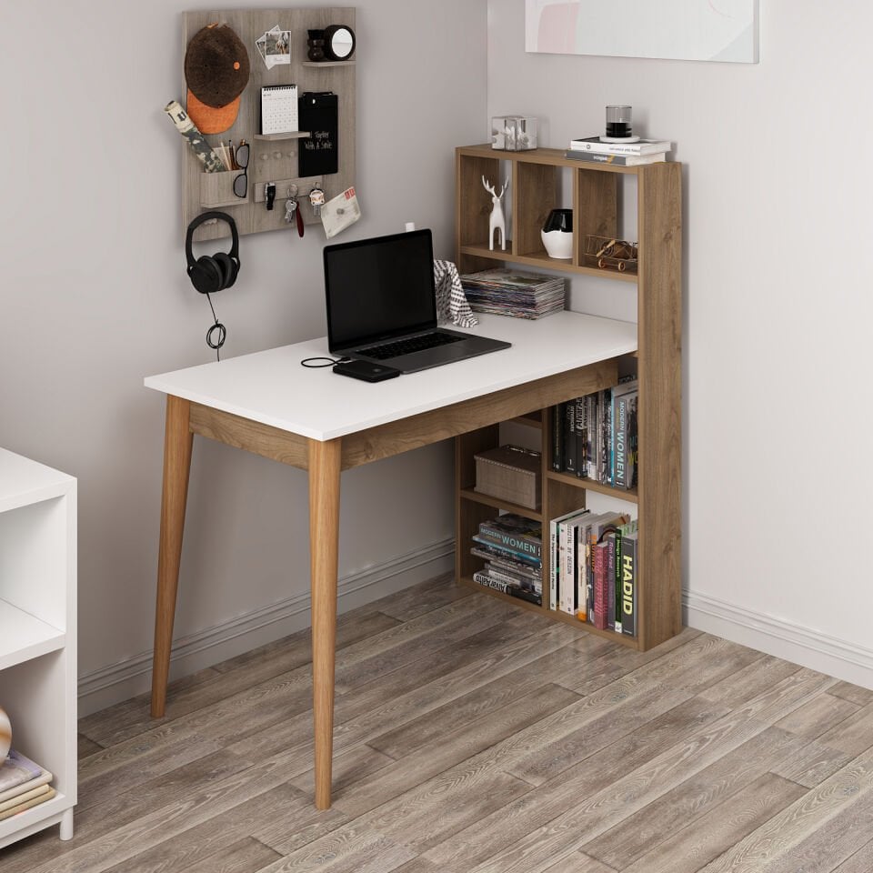 Calvia Çalışma Masası - Beyaz/Rahle