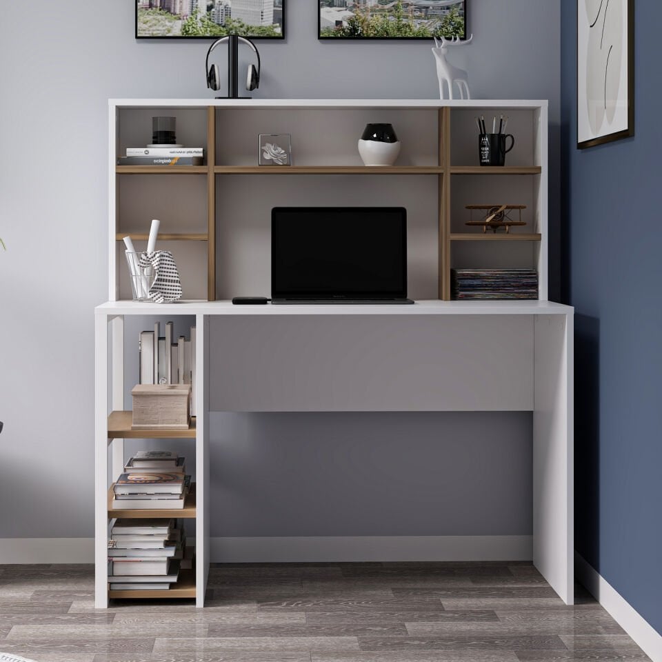 Liora Çalışma Masası - Beyaz/Rahle