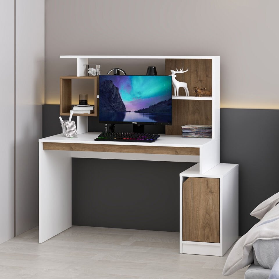 Arlena Çalışma Masası - Beyaz/Rahle