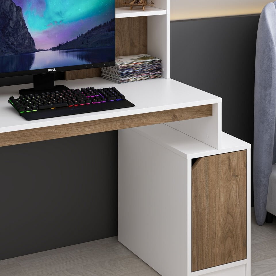 Arlena Çalışma Masası - Beyaz/Rahle