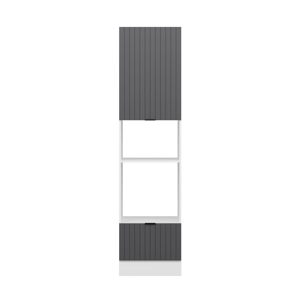 Alvinka Mutfak Modül Mbr_B 60-H240Cm Boy Ank Dolabı Beyaz Antrasit Mdf