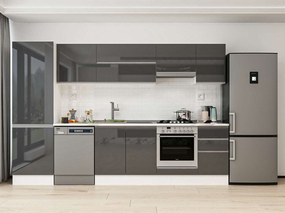 Alvinka 315X210 Cm High Gloss Mutfak Dolabı Mb-E90B60S45-1