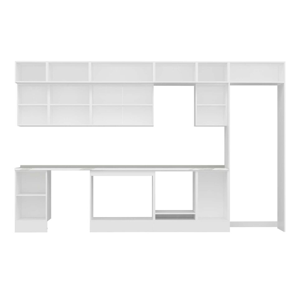 Alvinka 370X240 Cm High Gloss Mutfak Dolabı Mb-E80S45S45-2 High Gloss | Antrasit - Mdf