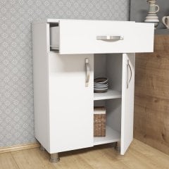 Minar 2 Kapaklı Çekmeceli Çok Amaçlı Dolap - Beyaz