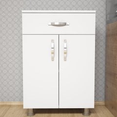 Minar 2 Kapaklı Çekmeceli Çok Amaçlı Dolap - Beyaz