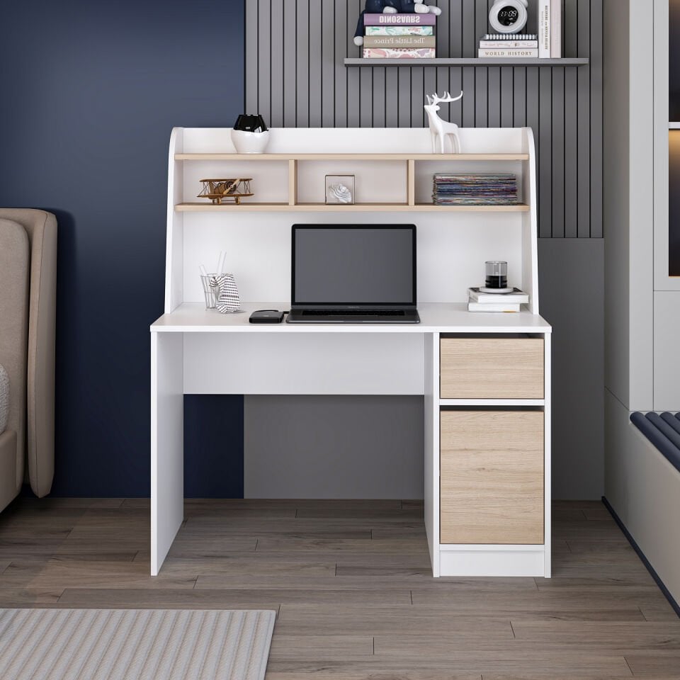 Orina Çalışma Masası - Beyaz/Derin Sepet