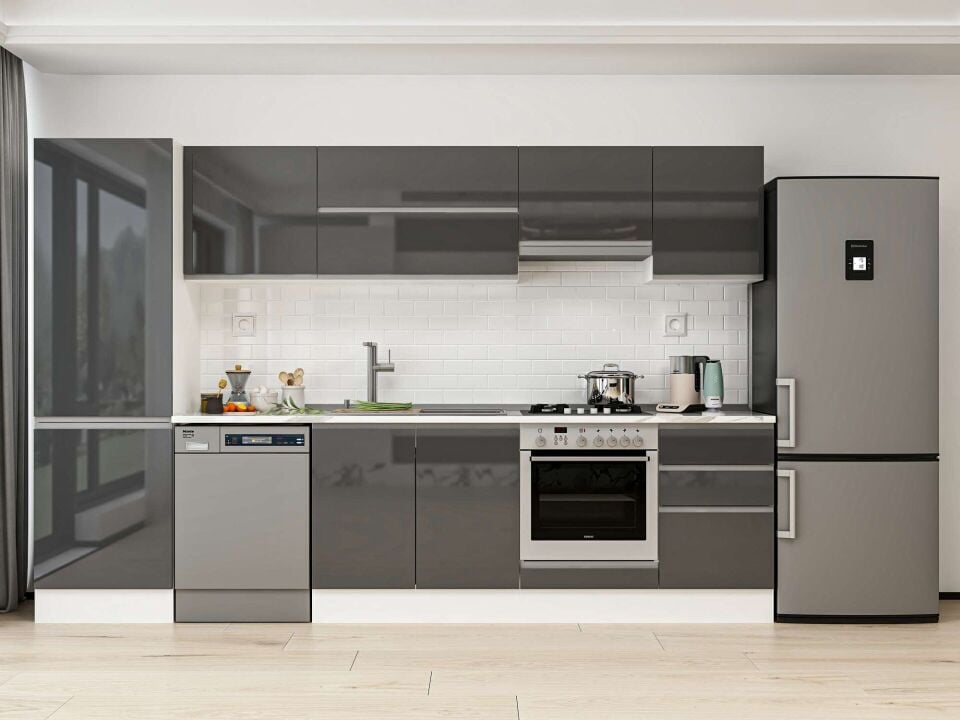 Alvinka 320X210 Cm High Gloss Mutfak Dolabı Mb-E90B60S50-1