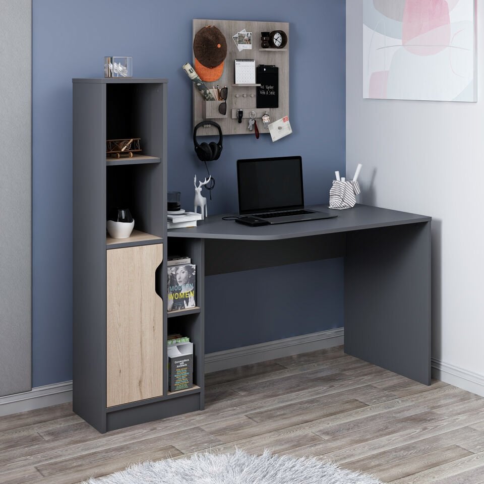 Viora Çalışma Masası - Antrasit/Derin Sepet