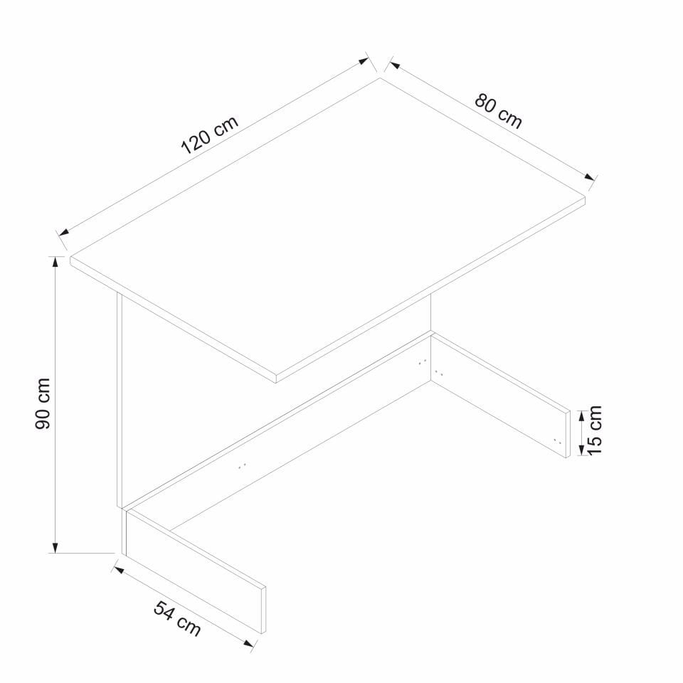 Mutfak Ada Modül 120Cm Beyaz - Mermer Tezgah