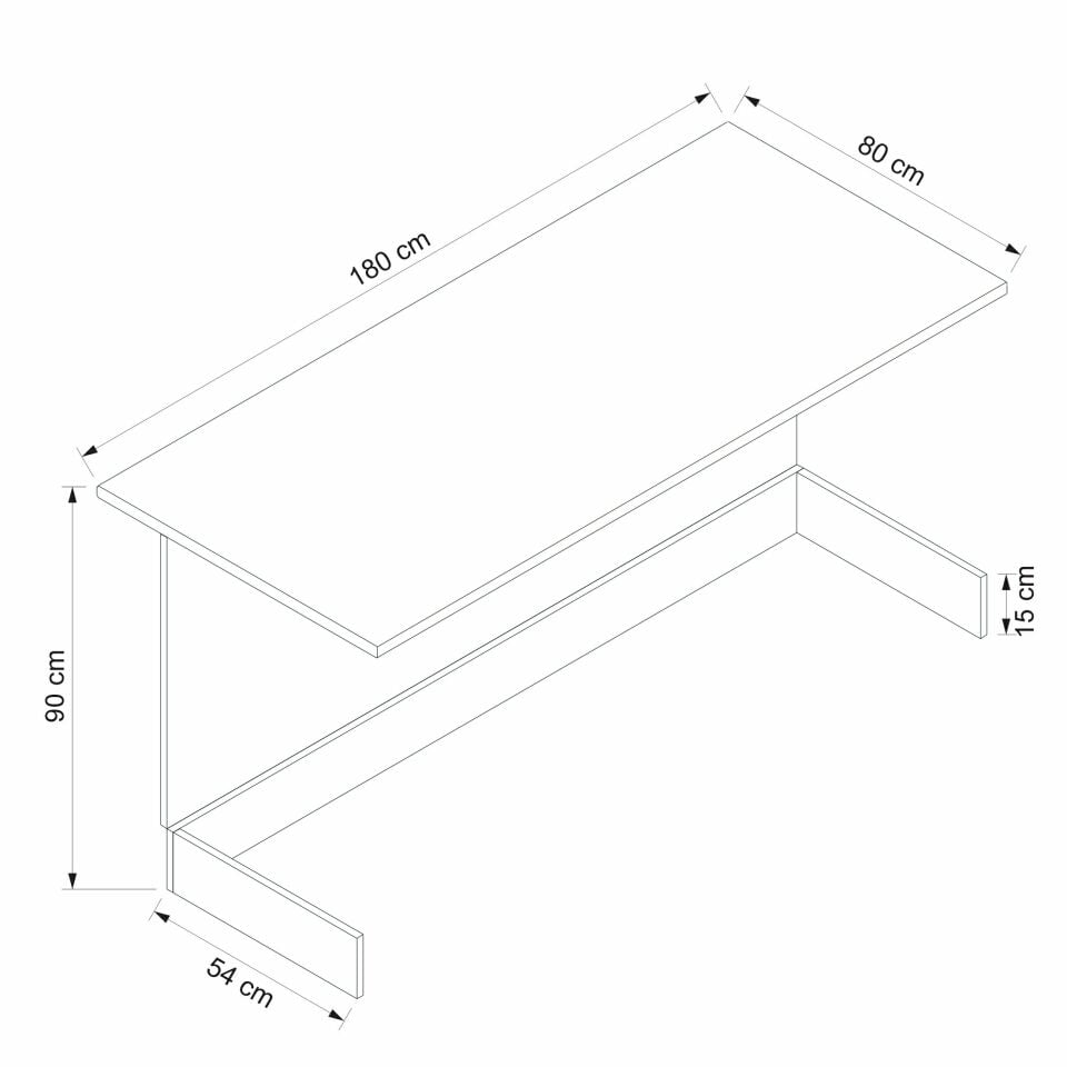 Mutfak Ada Modül 180Cm Beyaz - Mermer Tezgah