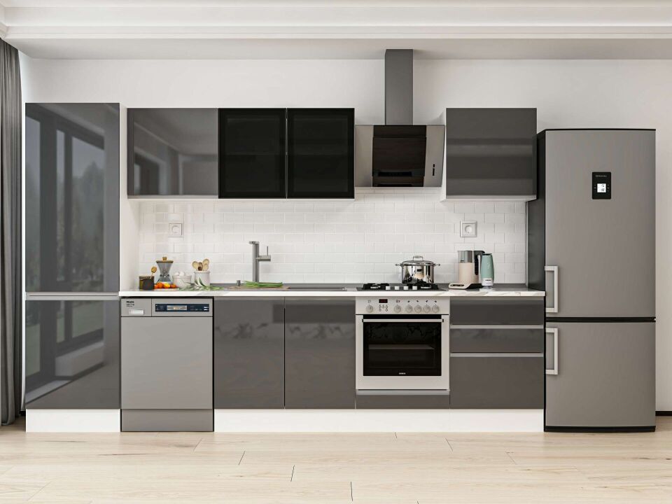 Alvinka 330X210 Cm High Gloss Mutfak Dolabı Mb-E90B60S60-3