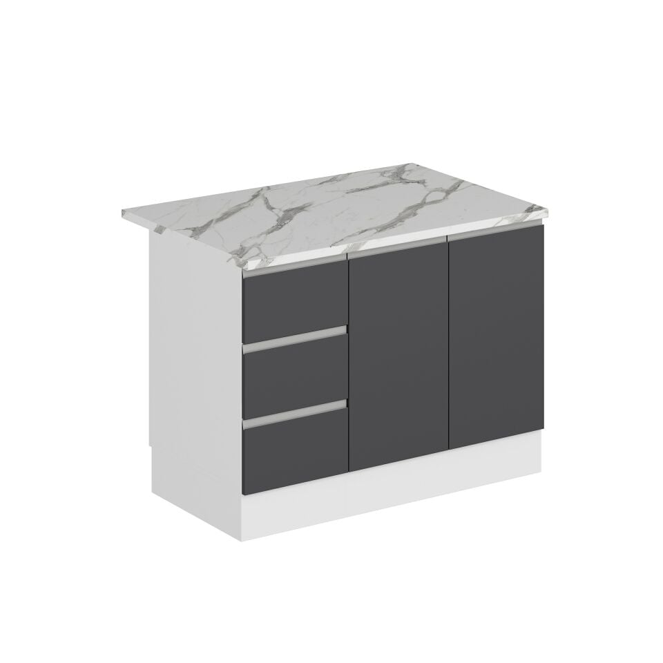 Alvinka 120 Cm Hg_J Ada Mutfak Dolabı Beyaz Antrasit