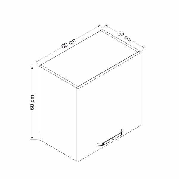 Minar Mutfak Modül Üst 1Dk 60Cm Asp Dolap Byz  Mebran C Antrasit