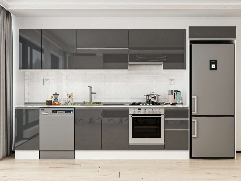 Alvinka 360X222 Cm High Gloss Mutfak Dolabı Mb-E80S40S40-1