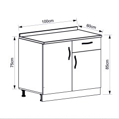 Minar 100 cm Alt Mutfak Dolabı