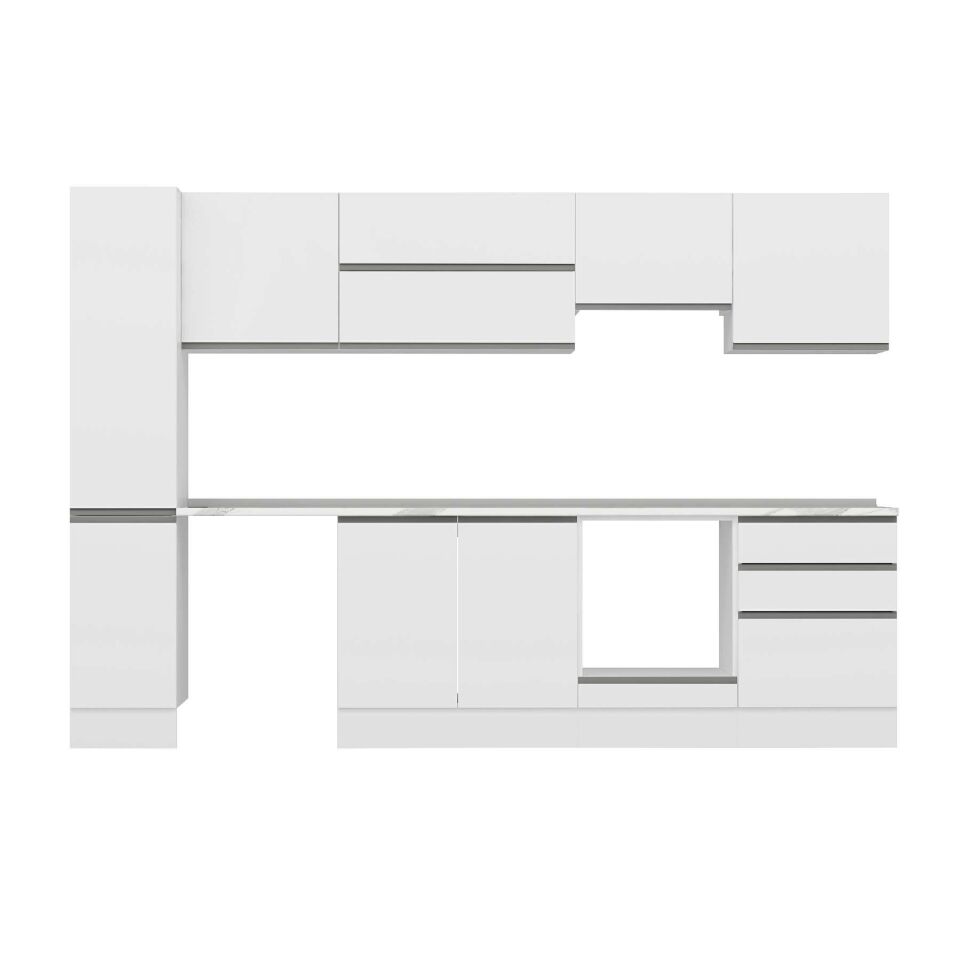 Alvinka 310X210 Cm High Gloss Mutfak Dolabı Mb-E90B40S60-1 High Gloss | Beyaz - Mdf