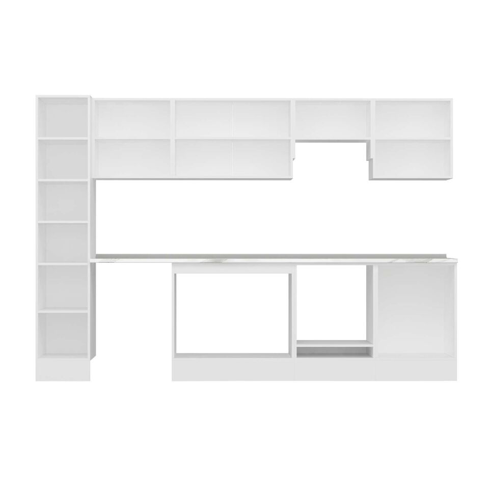Alvinka 310X210 Cm High Gloss Mutfak Dolabı Mb-E90B40S60-1 High Gloss | Beyaz - Mdf