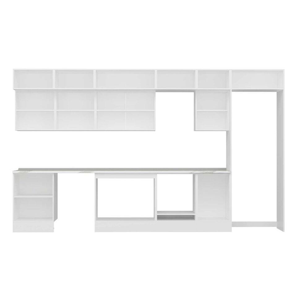Alvinka 390X240 Cm Klasik Mebran Mutfak Dolabı Mb-E80S60S50-3 Mebran | Antrasit - Suntalam
