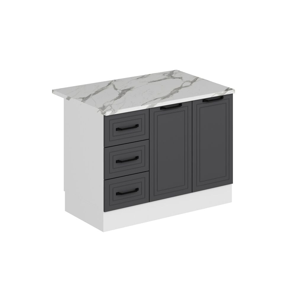 Alvinka 120 Cm Mbr_A Ada Mutfak Dolabı Beyaz Antrasit