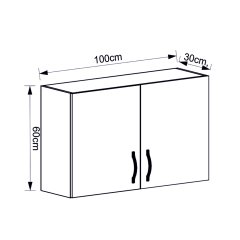 Minar 100 cm Üst Mutfak Dolabı
