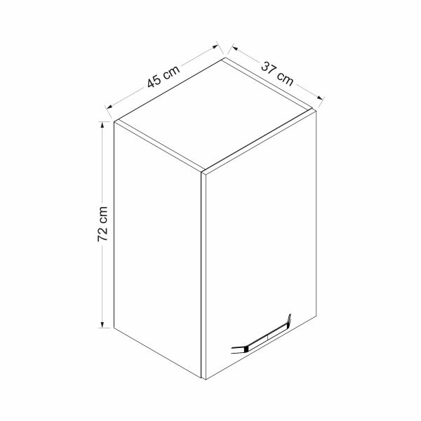 Minar Mutfak Modül Üst 1Dk2R 45Cm Dolap Byz Mebran C Antrasit