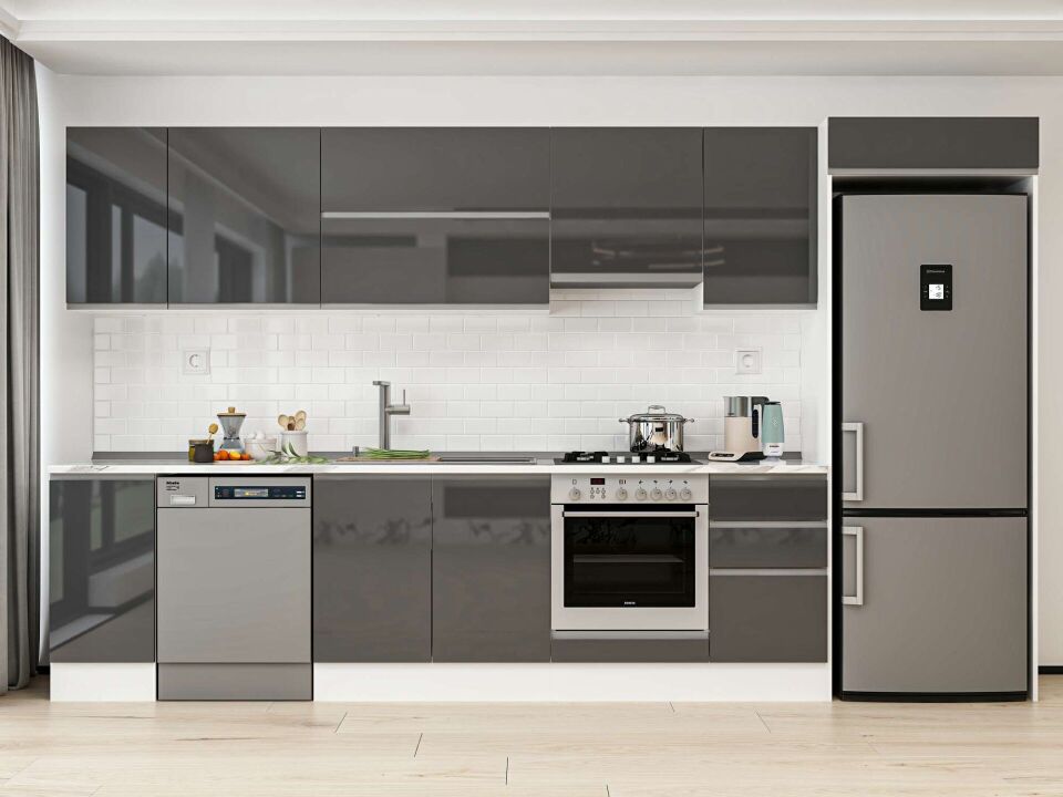 Alvinka 365X222 Cm High Gloss Mutfak Dolabı Mb-E80S40S45-1